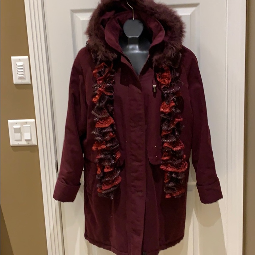 Women’s winter coat and scarf